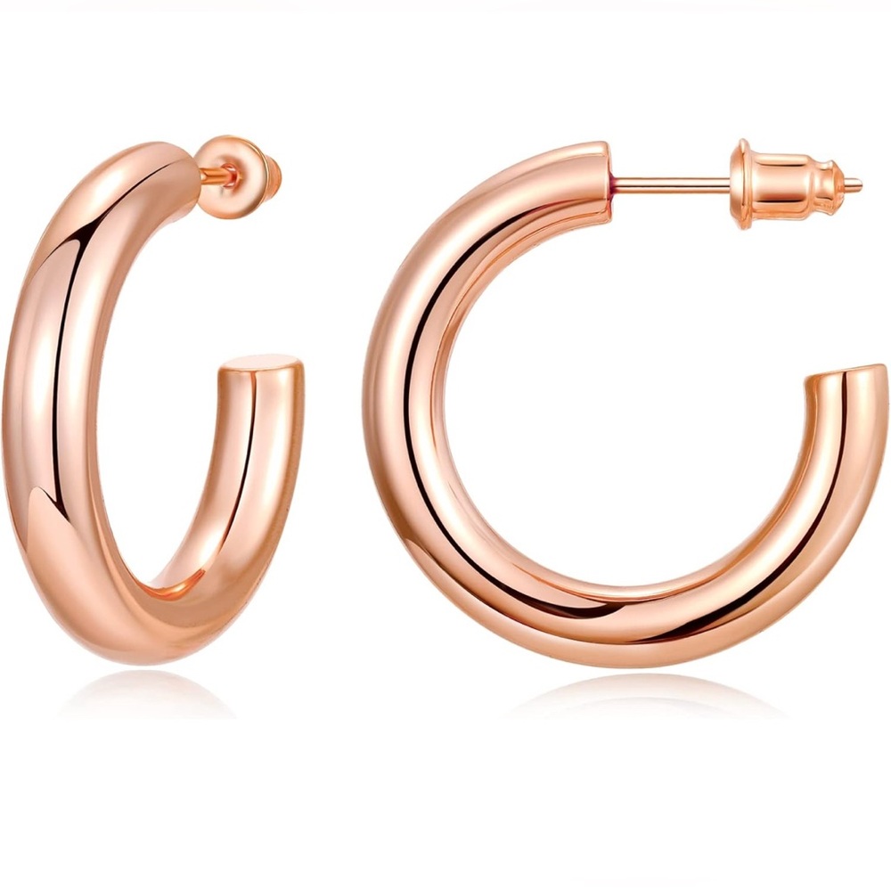 Elegant Rose Gold Hoop Earrings - Never worn NWOT conditions never worn 💓